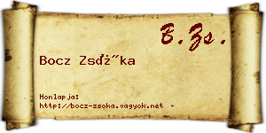 Bocz Zsóka névjegykártya